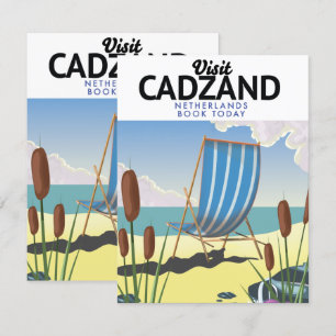 Carte Affiche de voyage de la plage de Cadzand Pays-Bas