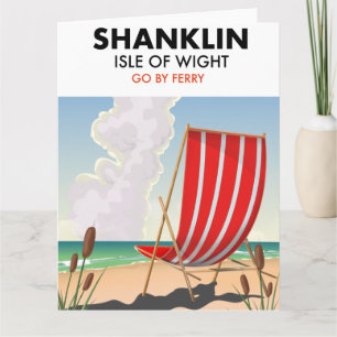 Carte Affiche de voyage de la plage de Shanklin île de W
