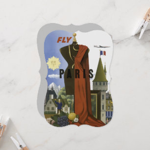 Carte Affiche de voyage de mode surréaliste Vintage Fly 