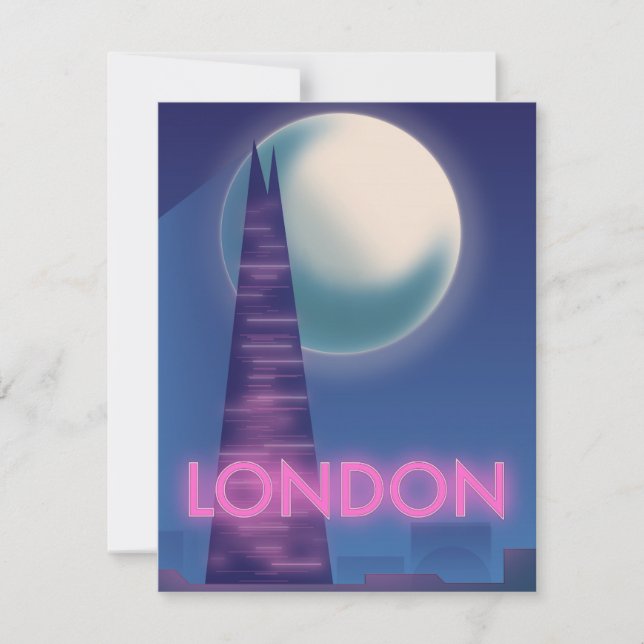 Carte Affiche de voyage de Neon Londres (Devant)