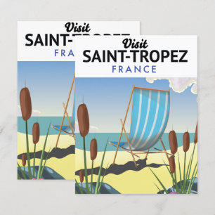 Carte Affiche de voyage de Saint-Tropez France