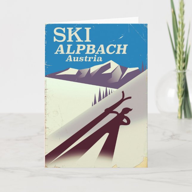 Carte Affiche de voyage de ski autrichien Alpbach (Devant)