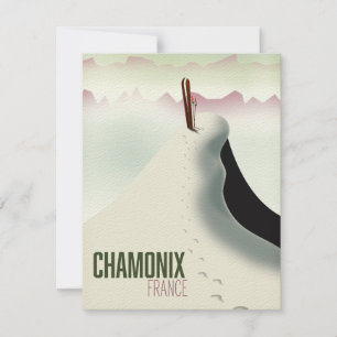 Carte Affiche de voyage de ski Chamonix France