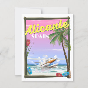 Carte Affiche de voyage de style vintage Alicante Espagn