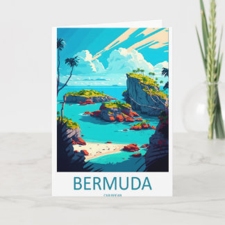Carte Affiche de voyage des Caraïbes des Bermudes 1