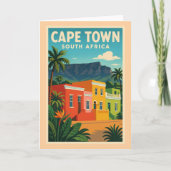 Carte Affiche de voyage du Cap, Afrique du Sud,