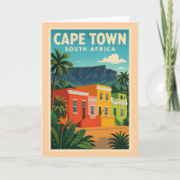 Affiche de voyage du Cap, Afrique du Sud,
