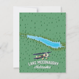 Carte Affiche de voyage du lac McConaughy Nebraska