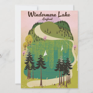 Carte affiche de voyage du lac Windermere