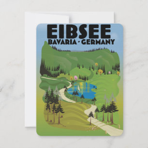Carte Affiche de voyage Eibsee Allemagne.