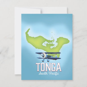 Carte Affiche de voyage en avion pour Tonga