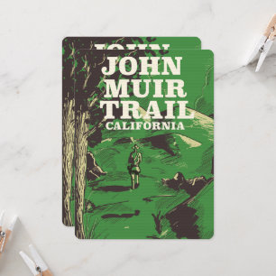 Carte Affiche de voyage John Muir Trail Californie.