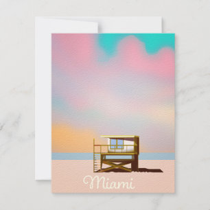 Carte Affiche de voyage Miami Lifeguard