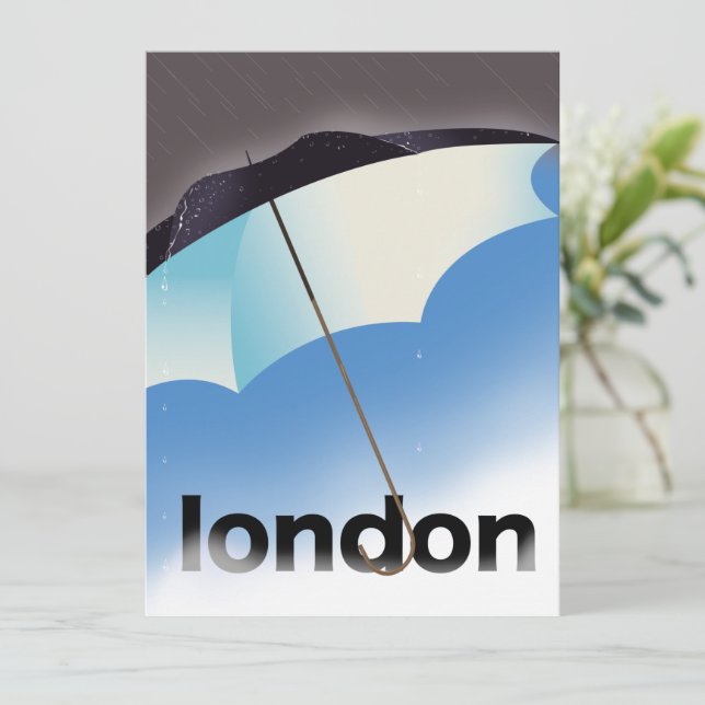 Carte Affiche de voyage parapluie Londres (Debout devant)