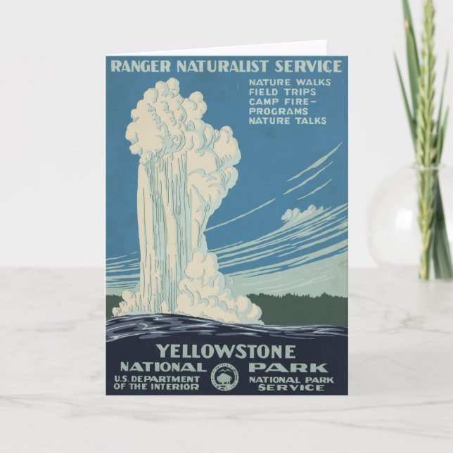 Carte Affiche De Voyage Pour Le Parc National De Yellows (Devant)
