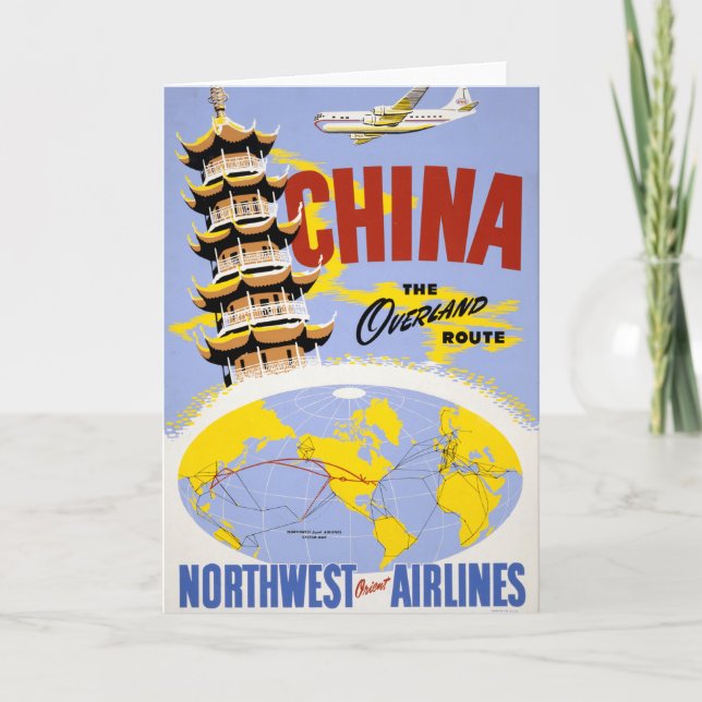 Carte Affiche de voyage pour Northwest Orient Airlines (Devant)