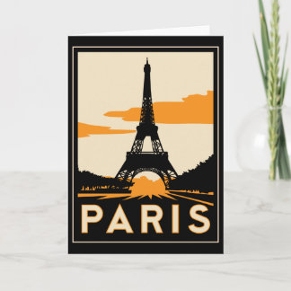 Carte affiche de voyage rétro paris art déco