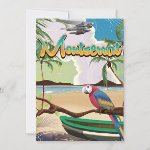 Carte Affiche de voyage rétro sur l'île de Montserrat