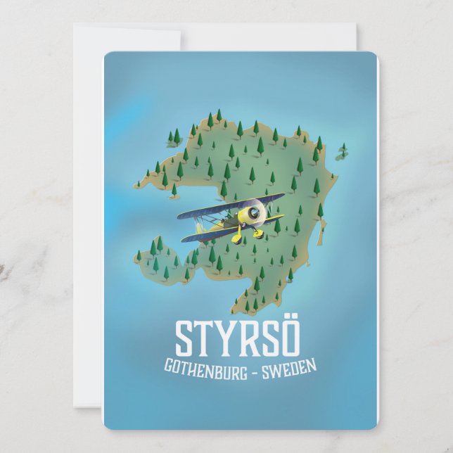 Carte Affiche de voyage Styrsö, Suède. (Devant)