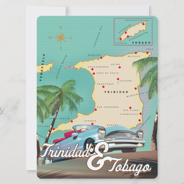 Carte Affiche de voyage Trinité-et-Tobago (Devant)