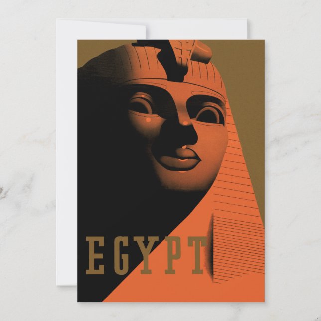 Carte Affiche de voyage vintage avec Sphinx, Égypte, Afr (Devant)