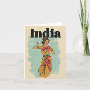 Carte Affiche de voyage vintage Inde