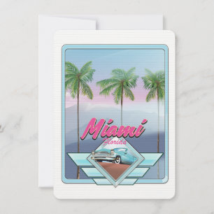 Carte Affiche de voyage vintage Miami Floride