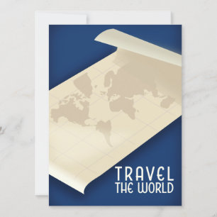Carte Affiche de voyage vintage Travel the World