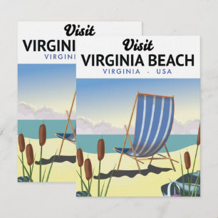 Carte affiche de voyage Virginia Beach Virginia USA