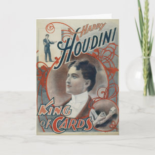 Carte Affiche Magique Vintage, Magicien Harry Houdini