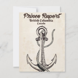 Carte Affiche nautique de Prince Rupert, Colombie-Britan
