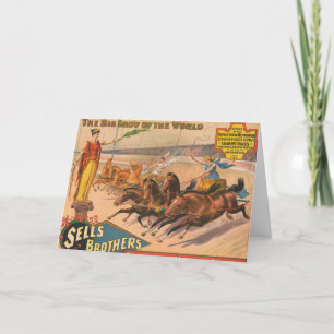 Carte Affiche vintage De Cirque D'Une Course Chariot Rom