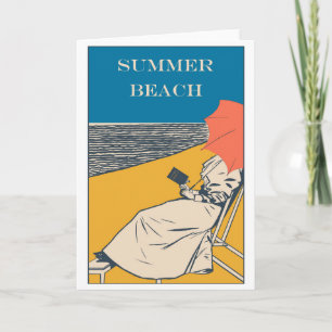 Carte Affiche vintage de plage estivale