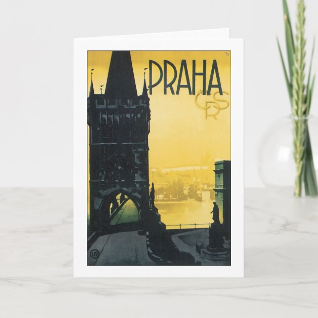 Carte Affiche Vintage Prague (Praha) (Devant)