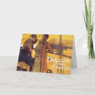 Carte Affiche Vintage voyage de Barcelone