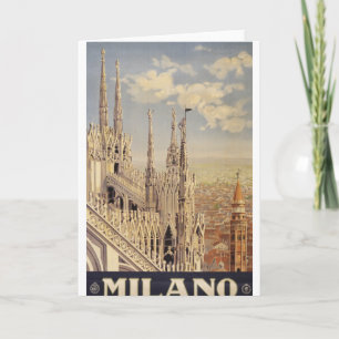Carte Affiche Vintage voyage De La Cathédrale À Milan, I