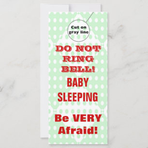 Carte Affichettes de porte de bébé dormant humoristique