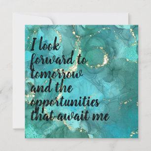 Carte Affirmation positive "Forward" Bleu/Or