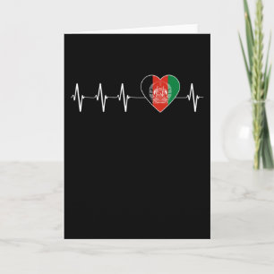 Carte Afghan Heartbeat I Love Afghanistan Flag Heart