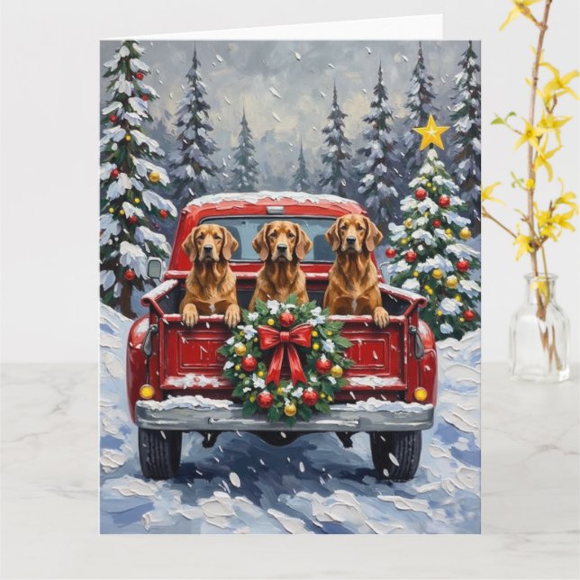 Carte Afghan Hound Christmas Red Truck Holiday (Fleur jaune)