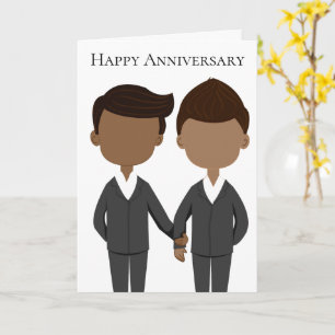 Carte Africain Américain Couple Hommes Gay Bonne Anniver