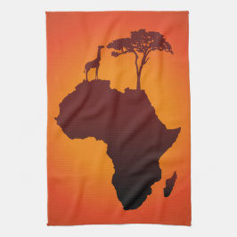 Carte africaine de safari - serviette de cuisine