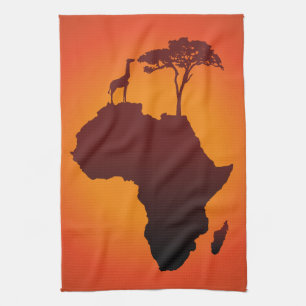 Carte africaine de safari - serviette de cuisine