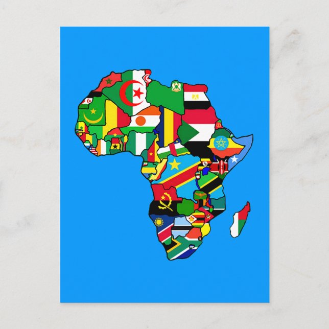 Carte africaine drapeaux dans les cartes des pays (Devant)