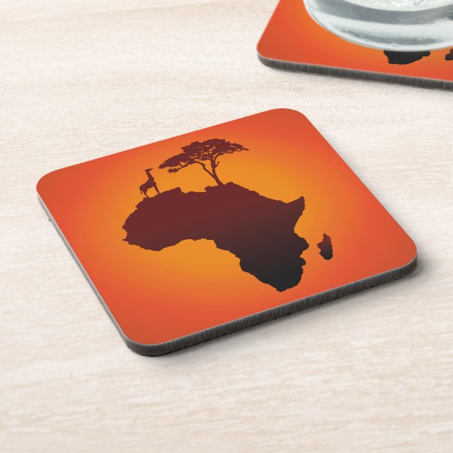 Carte africaine Safari - Dessous de verre de liège (Côté gauche)