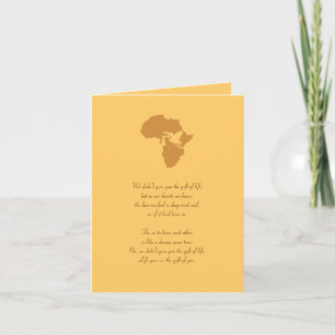 Carte African Adoption Don of You Poem - Personnalisable