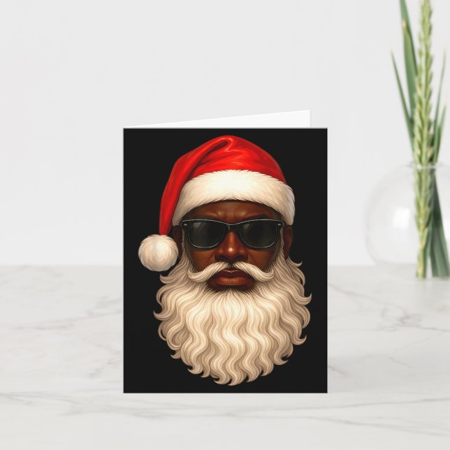 Carte African American Cool Santa Claus Christmas Pajama (Devant)