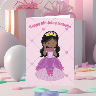 Carte African American Princess Enfants Personnalisé Ann