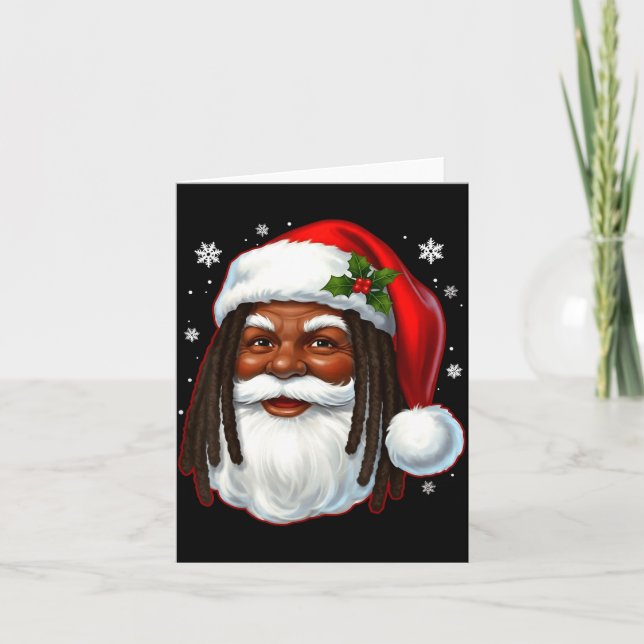 Carte African American Santa Christmas Cool Black X-mas  (Devant)