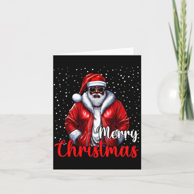 Carte African American Santa Christmas Shirt Pajama Cool (Devant)